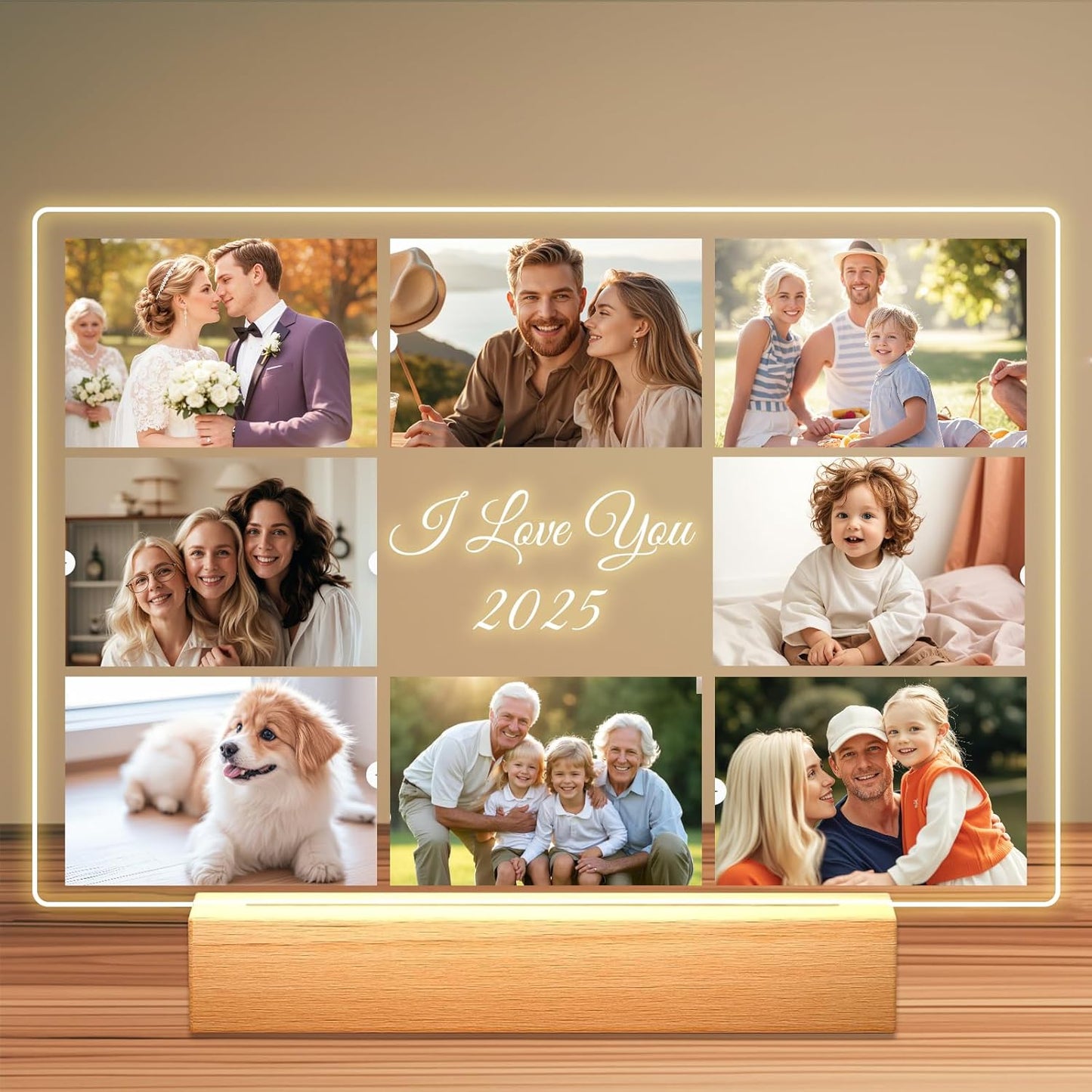 Custom Picture Frames - Customizable Decorative Sign with Photo & Song Option - Ideal Gift for Couples, Mothers Day, Boyfriend & Girlfriend (Grandpa)