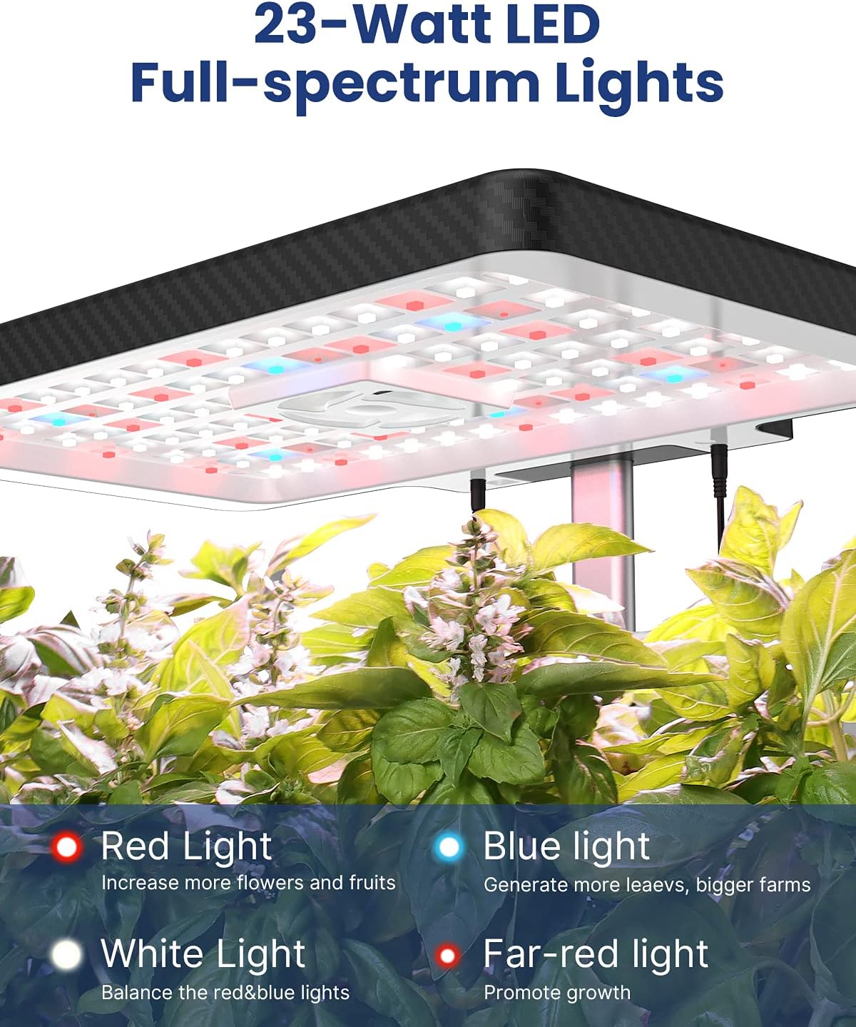 iDOO Hydroponics Growing System Kit 12Pods, Christmas Gifts for Women Mom, Herb Garden Indoor with LED Grow Light for Home, Built-in Fan, Auto-Timer, Adjustable Height Up to 11.3", 12Pods Kit-Black