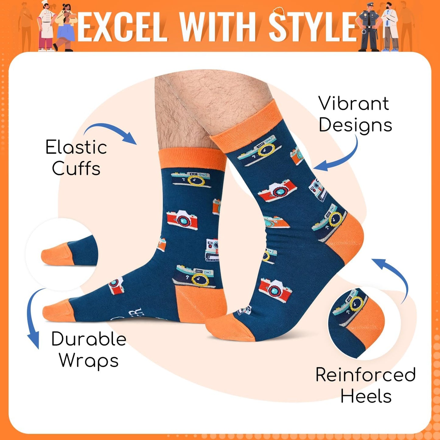 HAPPYPOP Gifts for Mechanic Personal Trainer - Photography Bus Driver Engineer Socks