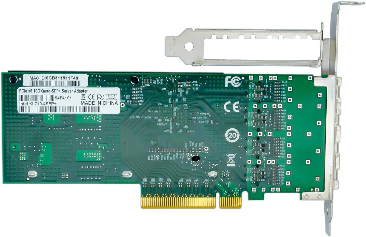 with Intel Chipset X710-DA4 4Port SFP+ 10Gb Ethernet Converged Network Card Adapter ISCSI NFS DDJKY PCI-e3.0 x8 Controller NIC