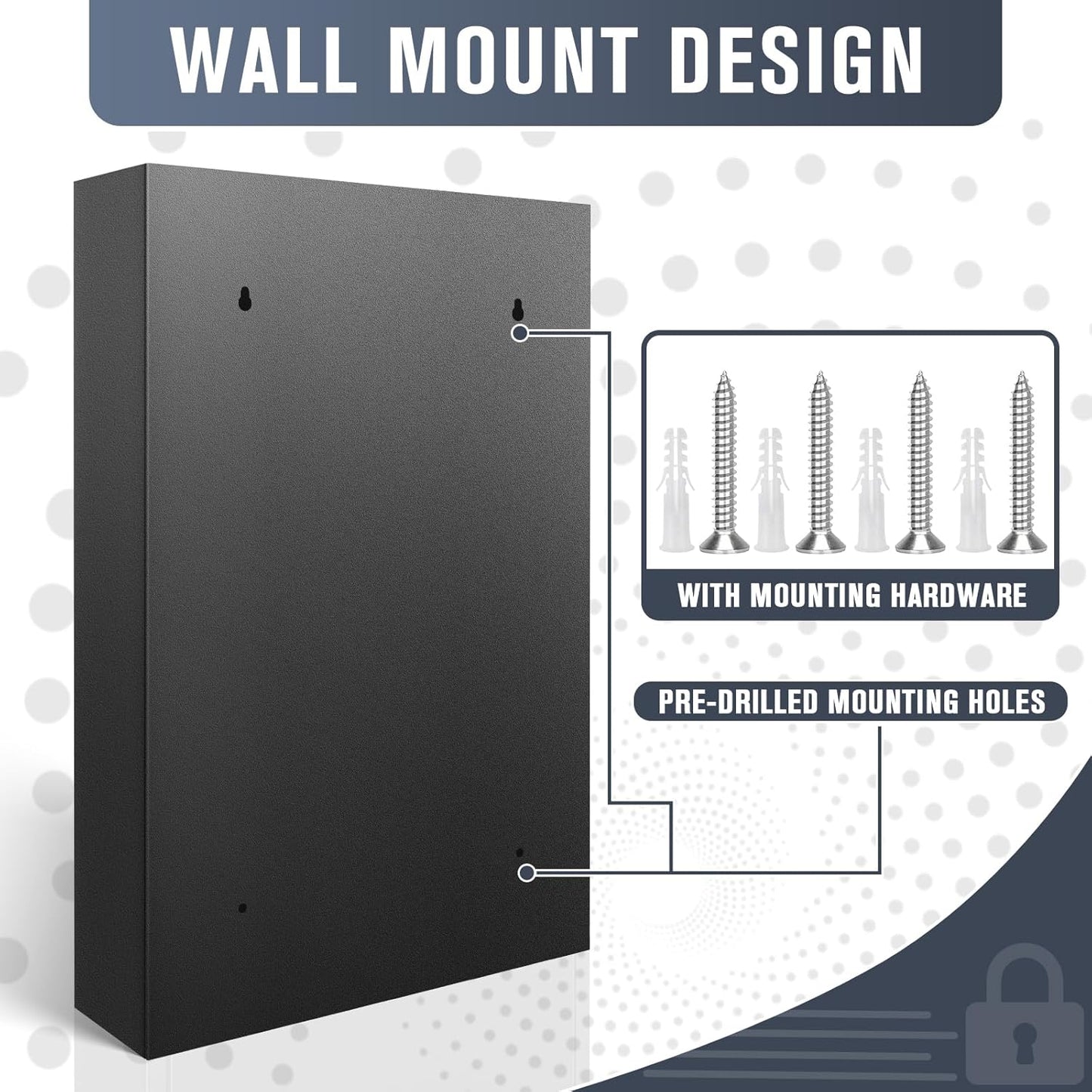 Key Cabinets, Key Organizer Box(64 Keys),Key Cabinet Wall Mount, Key Lock Box Wall Mount for Hotels Offices Property Management Apartment Complexes Car Lots Car Dealerships and Repair Shops