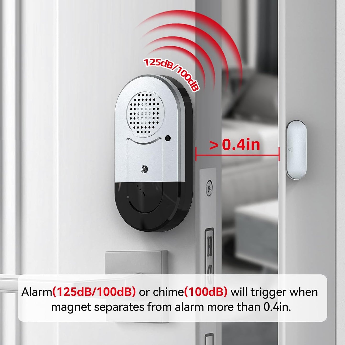 Sanjie Door Alarms When Opened,Door Window Alarm Sensors for Kids Safety/Home Security/Pool/Garage/Dementia/Toddler/Travel Security,Easy to Install,Volume Control/Loud Alert,Long Battery Life,3 Pack