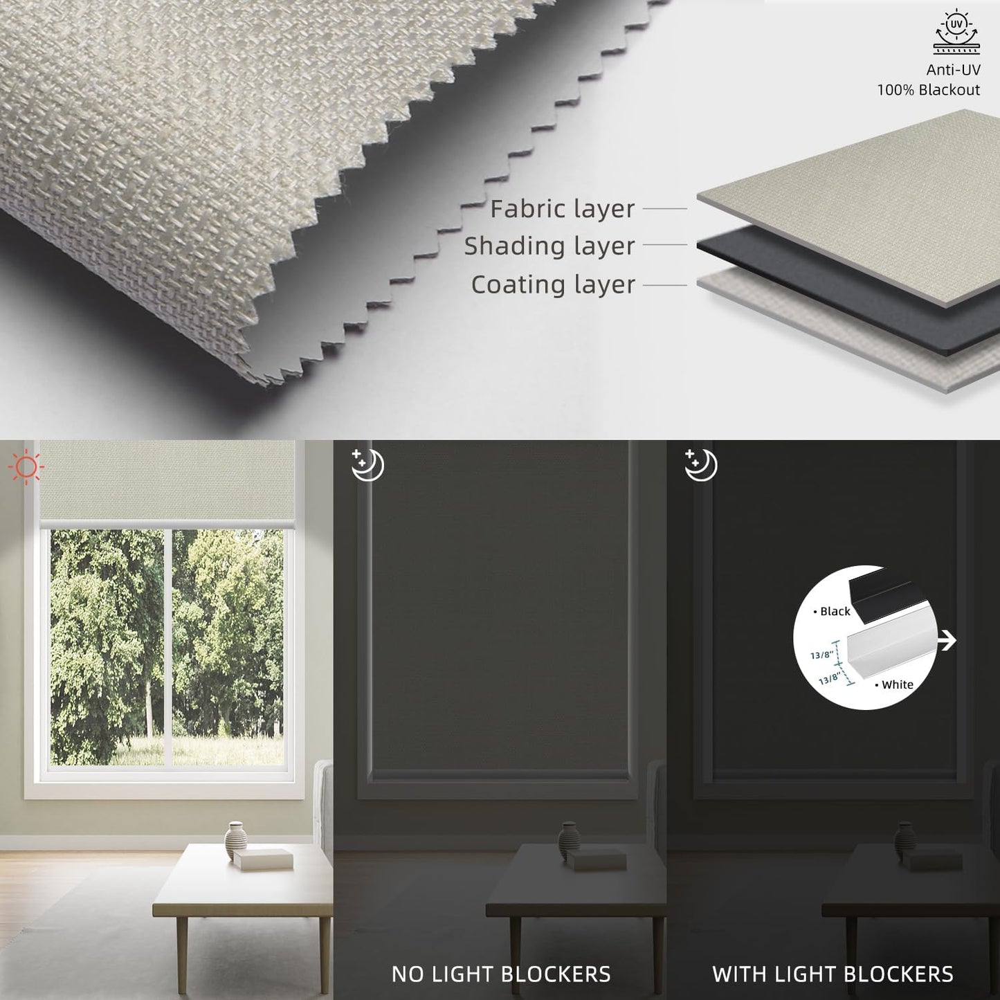 SmartWings Motorized 100% Blackout Shades Blinds, Custom Size, Cordless Window Shades with Rechargeable Battery, Work with Matter/Apple HomeKit, Alexa, Thread/Zigbee, Remote Optional, Vigor Cream