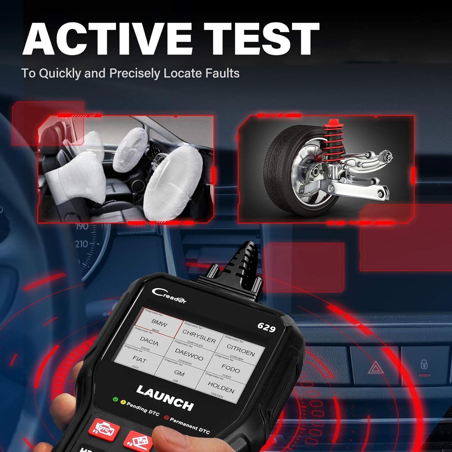 Launch CR629 OBD2 Scanner 2026 Scan Tool with Reset Oil/BMS Service+Live Data, Professional Mechanic Full OBDII Diagnostic Code Reader for Read/Clear DTCs Lifetime Free Update