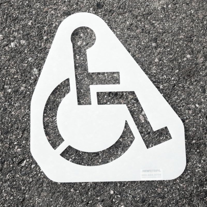 Small Handicap Parking Stencil | Part#: 10000571 | 26.5" W x 30" H | Flexible and Durable 1/8" PolyTough Lifetime | Made in USA