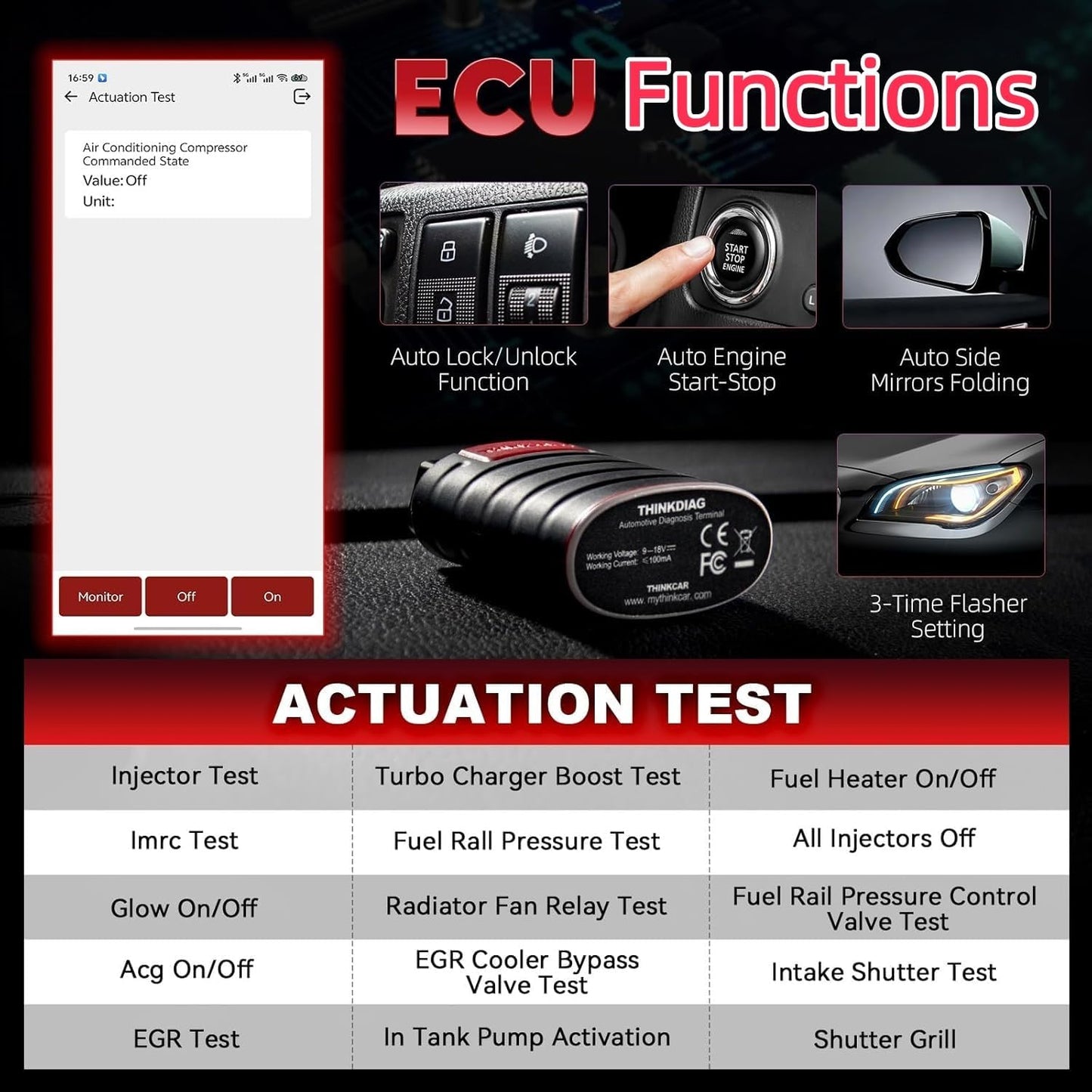 Thinkdiag OBD2 Scanner Bluetooth Full System Bidirectional Diagnostic Scan Tool OE Level Code Reader with 15+ Reset Service FCA AutoAuth All Software 1 Year Update Fits for iOS & Android