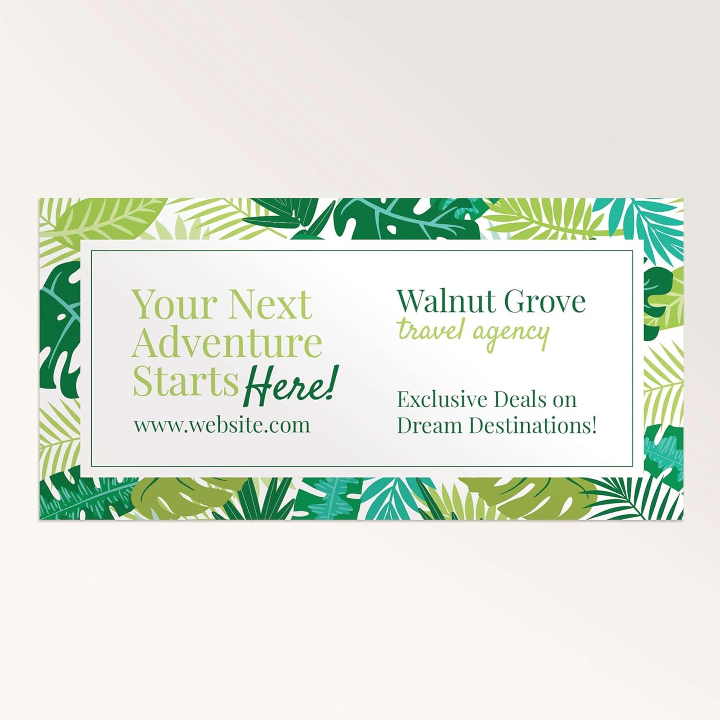 Staples Custom Scrim Vinyl Banner - 36W" x 24L" Quote Banner with 4 Grommets - Durable Outdoor Sign for Events, Promotions, and Business Advertising (Palms)