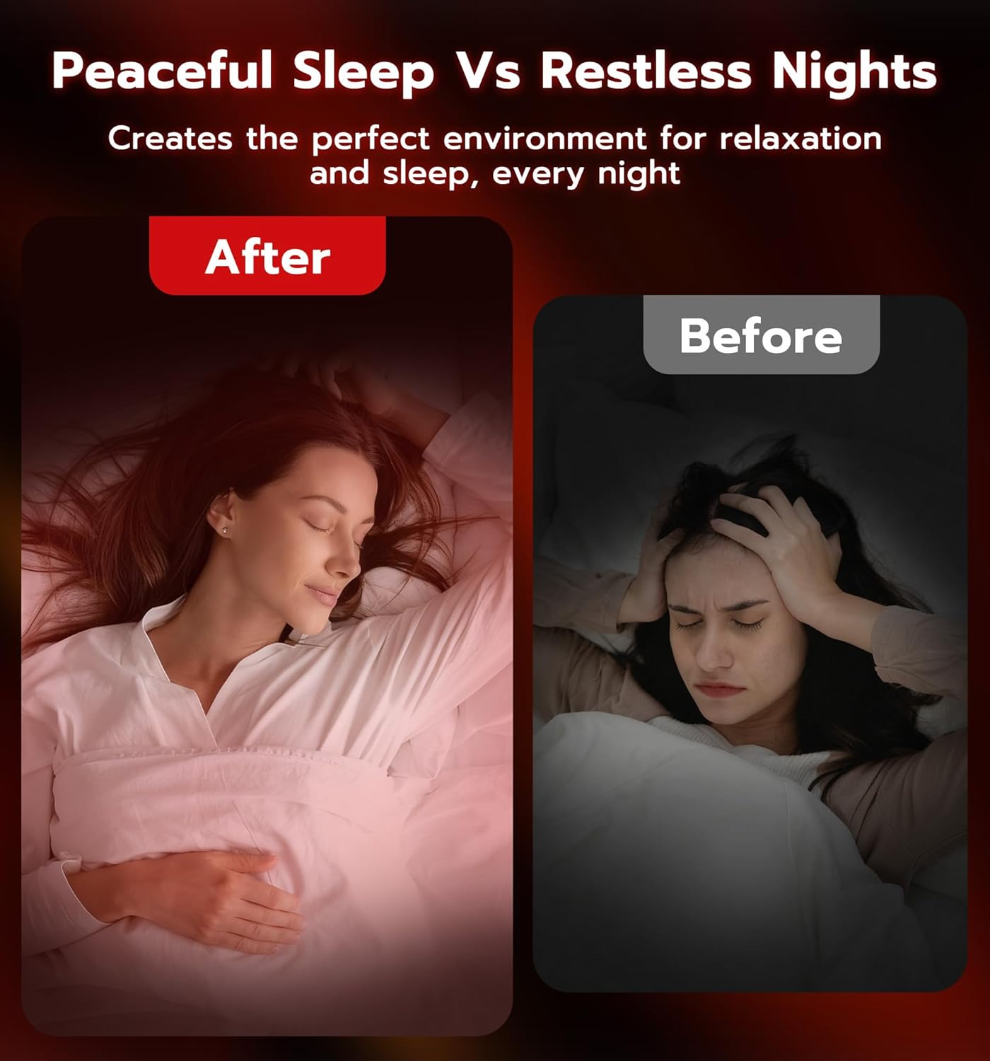 Anweller Smart Red Light Therapy Sleep Device White Noise Sound Machine with 5-Level Red Night Light (620–690nm) 32 White Noise Smart App Control Timer & Wake-Up Alarm Clock