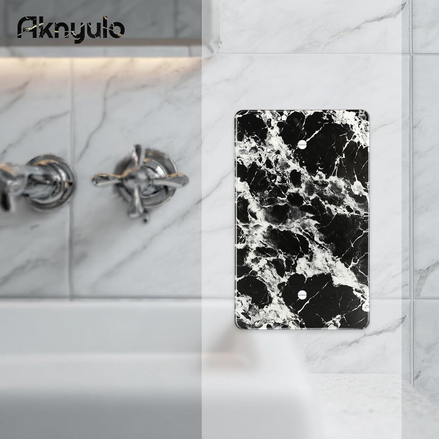 Black White Marble Pattern Acrylic Wall Plates Blank Wall Plate Light Switch Cover Plate Blank Wall Plate Decorative Acrylic Light Switch Cover