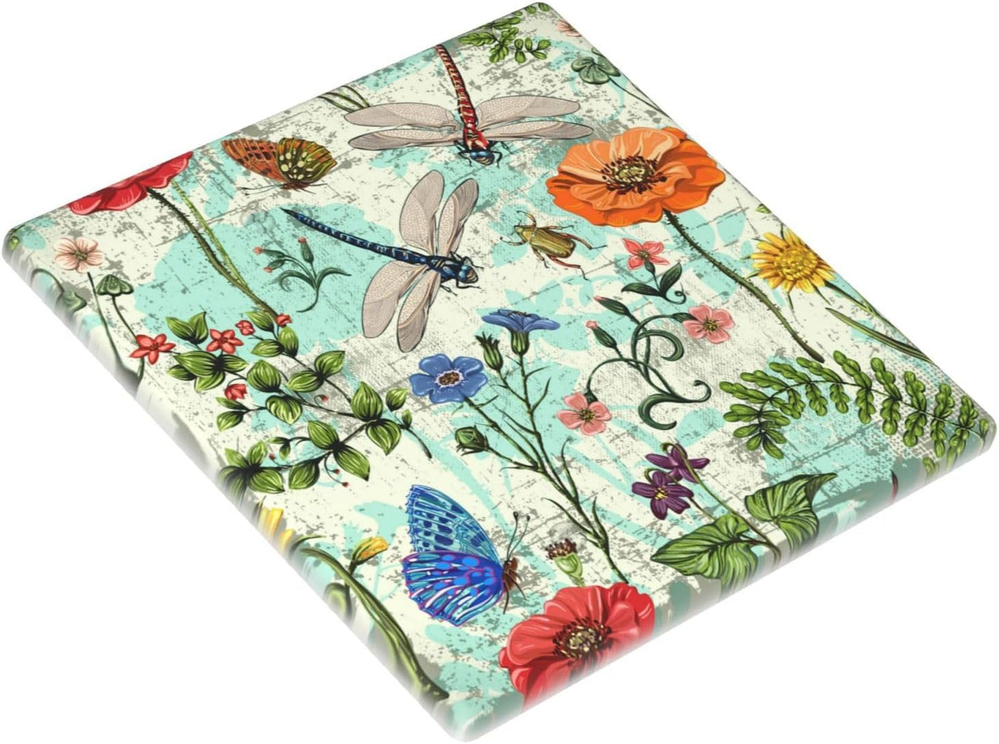 Dragonflies Flowers Butterfly 2 Gang Double Blank Outlet Light Switch Cover Decorative Wall Plate Cover For Home Living Bedroom Kitchen Decorative