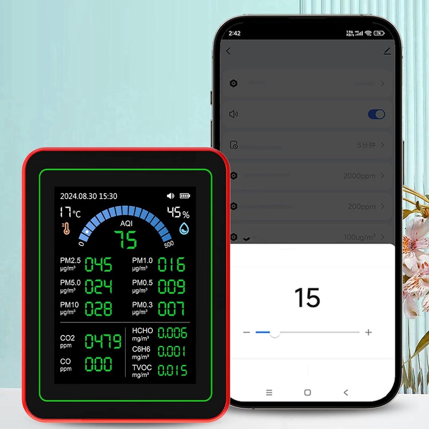 Marhynchus 18 in 1 Indoor Air Quality Monitor Air Quality Tester Air Quality Detector with CO2 TVOC HCHO PM2.5 PM10 Temp Humidity Sensor & Data Storage for Home Office