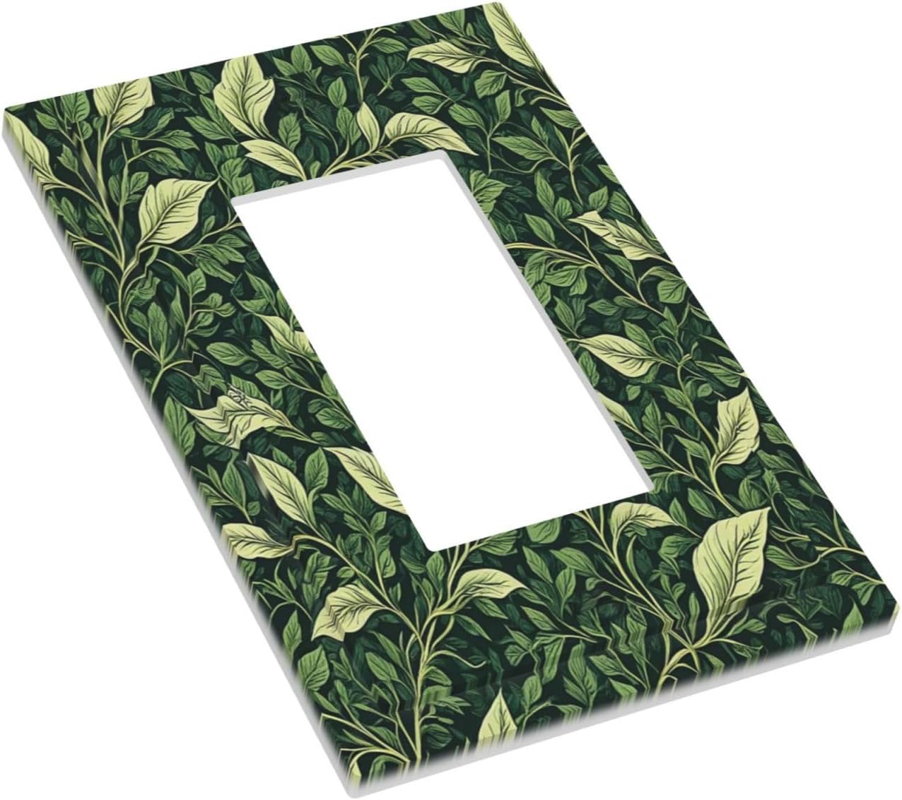 Outlet Covers Vintage Green Plant Leaves 1 Gang Wall Plates Single Rocker Light Switch Covers Decorative Switch Plates Electrical GFCI Panel Covers for Home Office Decor 5 X 3 IN