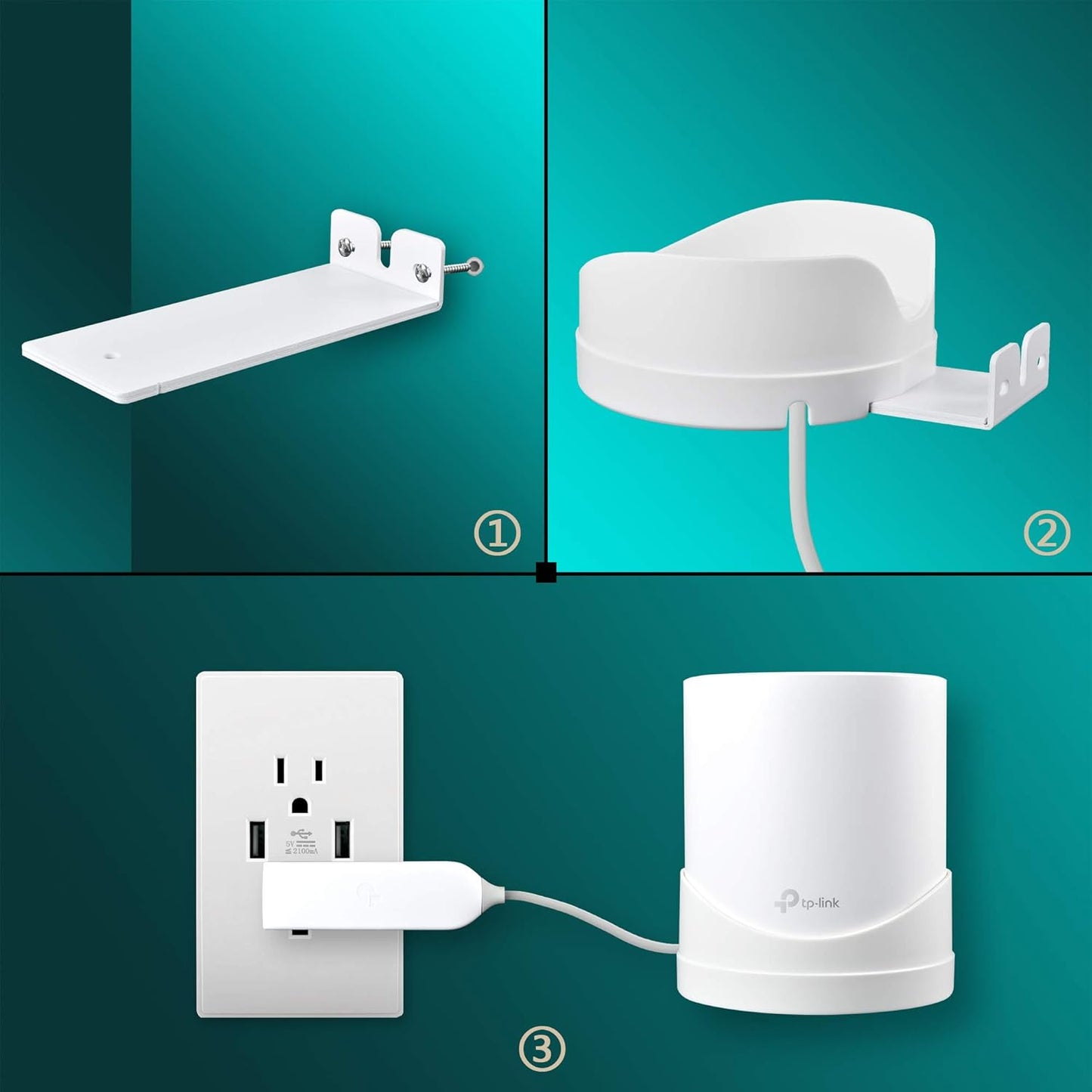 Wall Mount Bracket for Deco X55, X55 Pro, X20, X50, X60 Mesh WiFi System（3 Pack