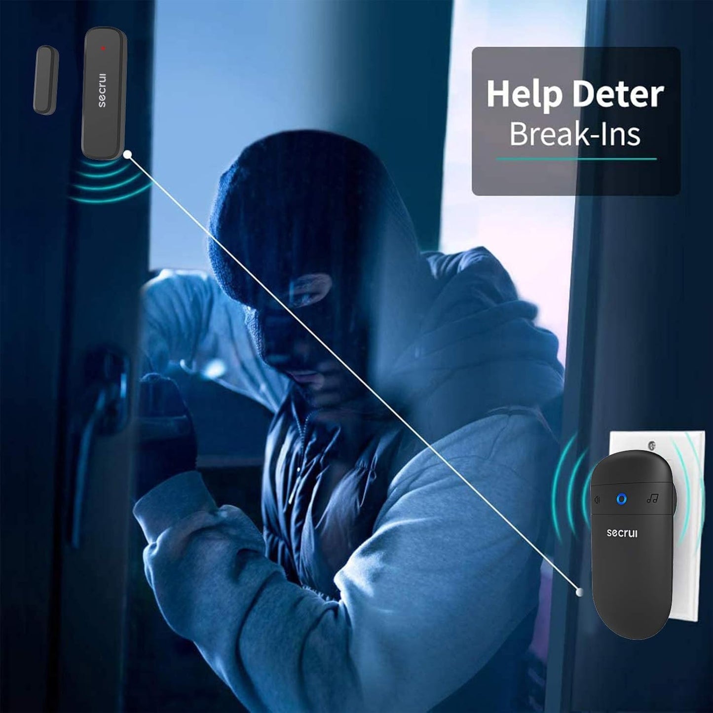 Door Chime, Door Sensor Chime for Door Opens – Door Ringer with 500ft Operating Range 52 Chime Adjustable Volume Mute Mode LED Indicators –Entry Alert Chime for Business/Home