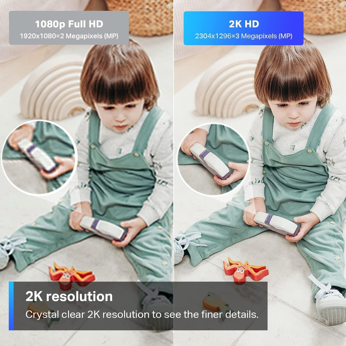 Tapo 2K Security Camera for Baby Monitor, Dog Camera w/Motion Detection, 2-Way Audio, Night Vision, Cloud & SD Card Storage (Up to 256 GB), Works w/Alexa & Google Assistant, 2-Pack C110P2