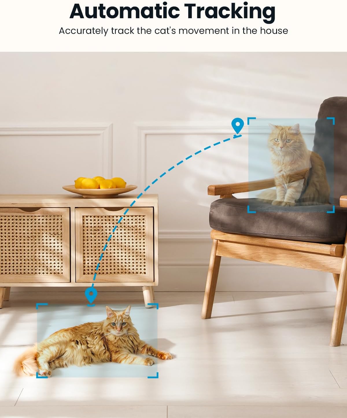 ieGeek 2K Indoor Home Security Cameras，360° Pet Camera with Auto Tracking, Motion & Sound Detection，3MP Night Vision, 2.4G/5G WiFi Dog Camera with Phone App, Cloud & Memory Storage, Works with Alexa