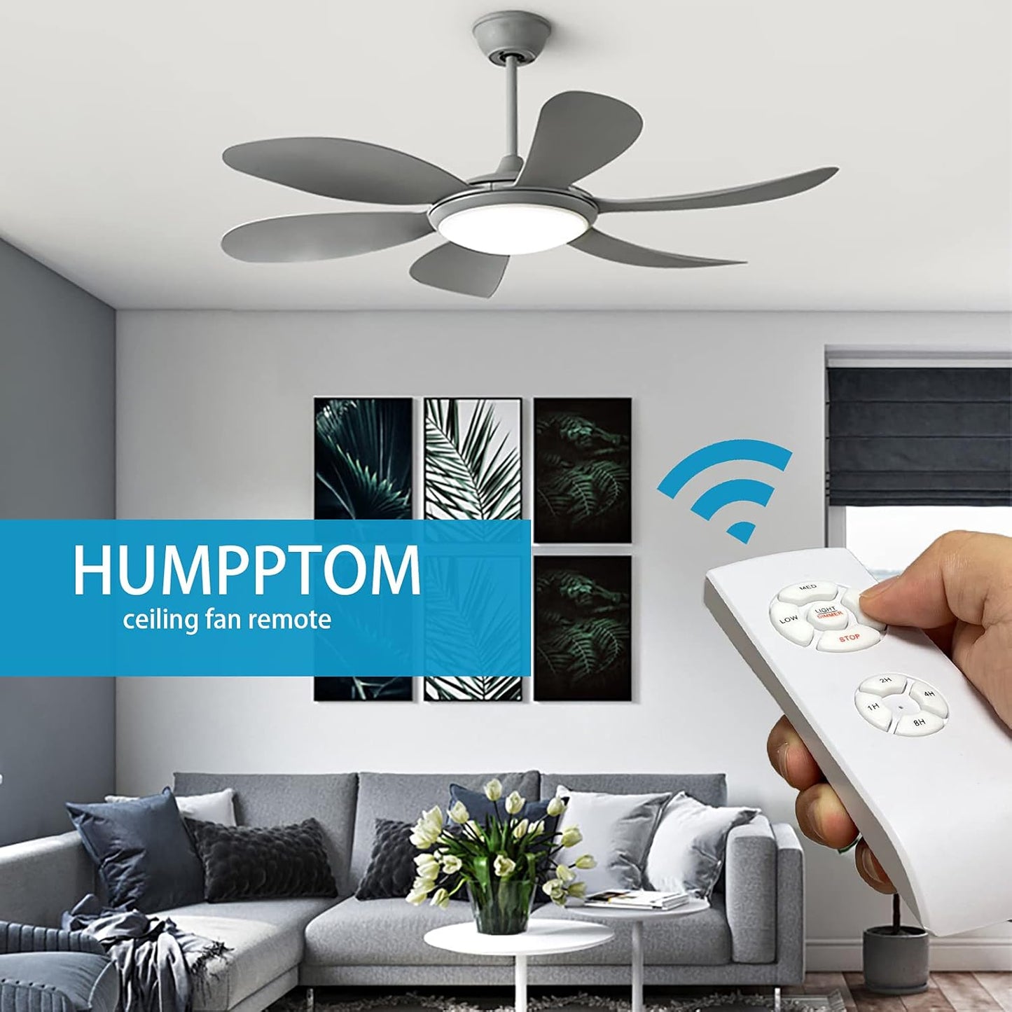 2 Pack Fan Remote Control Kit, Small Size Receiver Ceiling Fan Remote Control Control for Hunter/Harbor Breeze/Westinghouse/Honeywell/Other Ceiling Fan Humpptom Small Size