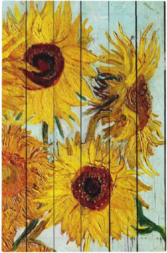 Light Switch Cover Plate Sunflowers Oil Paintings Wood Floral 1 Gang No Device Blank Electrical Wall Plates Faceplate Decorative Switch Plate For Farmhouse Bed Room Decor