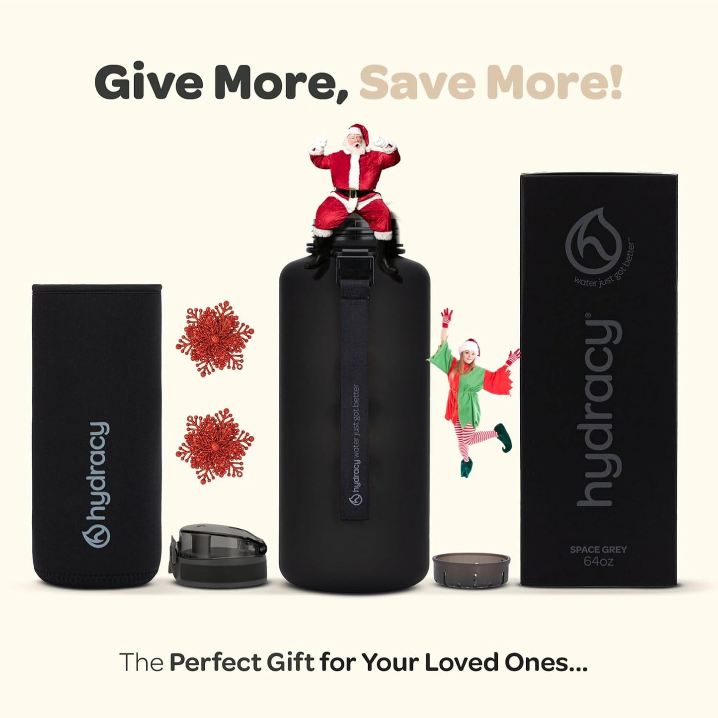 Hydracy Water Bottle with Time Marker -Large BPA Free Water Bottle & No Sweat Sleeve -Leak Proof Gym Bottle with Fruit Infuser Strainer & Times to Drink -Ideal for Fitness Sports & Outdoors