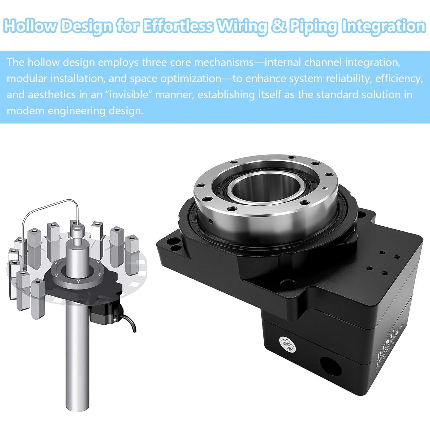 Hollow Rotary Actuator Ratio 10:1 Hollow Rotating Table Precision Rotary Reducer High Accuracy Hollow Rotary Platform for NEMA23 6.35mm 8mm Shaft/60 mm Servo Motor 14mm Shaft Alternative Cam Indexer