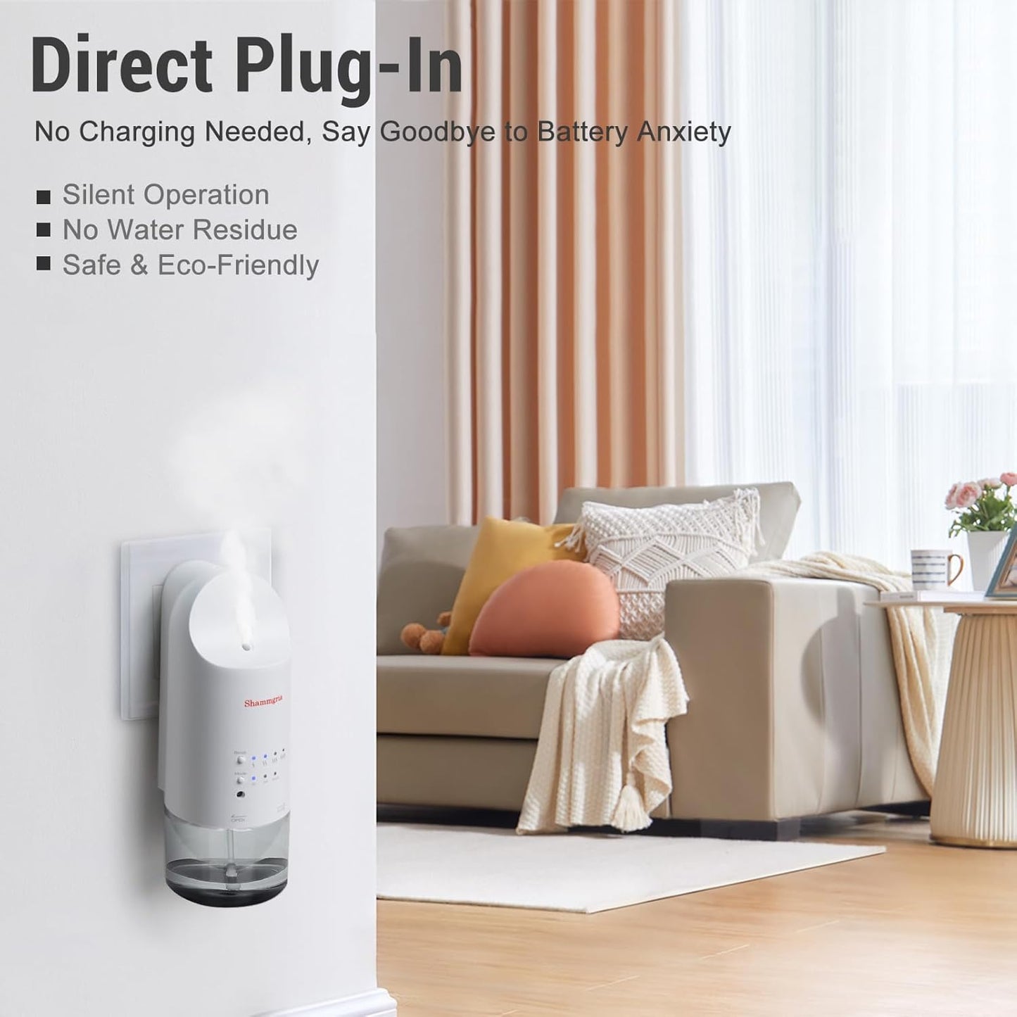 2026 Plug-in Essential Oil Diffuser – Waterless Scent Diffuser, Smart Wall Diffuser for Home, Office, & Spa, Covers Up to 500 Sq. Ft., 160ML Capacity, Portable Aromatherapy Aroma Diffuser, White