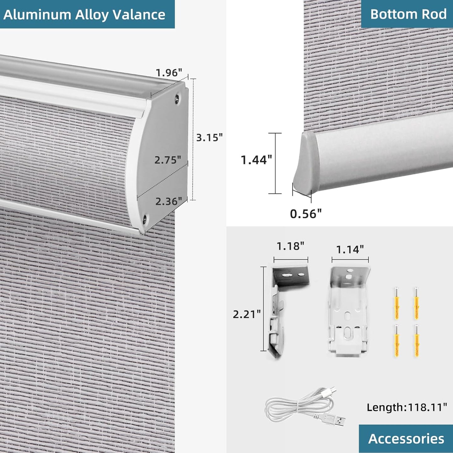 SmartWings Motorized Roller Shades Work with Homekit, 100% Blackout Smart Blinds for Windows, Cordless Remote Control Window Shades, Safar Rock Grey, Customized Size