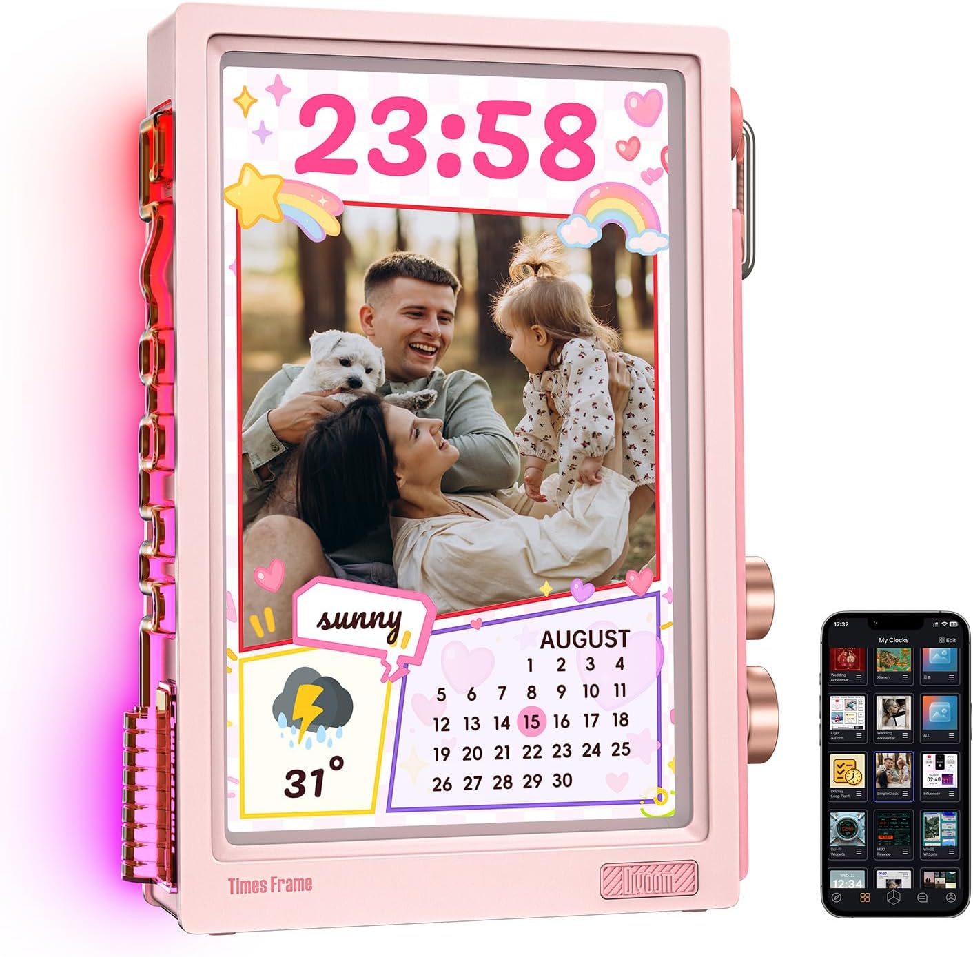 Divoom Times Frame-10.1" WiFi Digital Picture Frame with 64GB, Free App with No Subscription Fees, Supports Uploading Photos/Videos/Calendars/Weather/Sports Scores and Various AI DIY Content