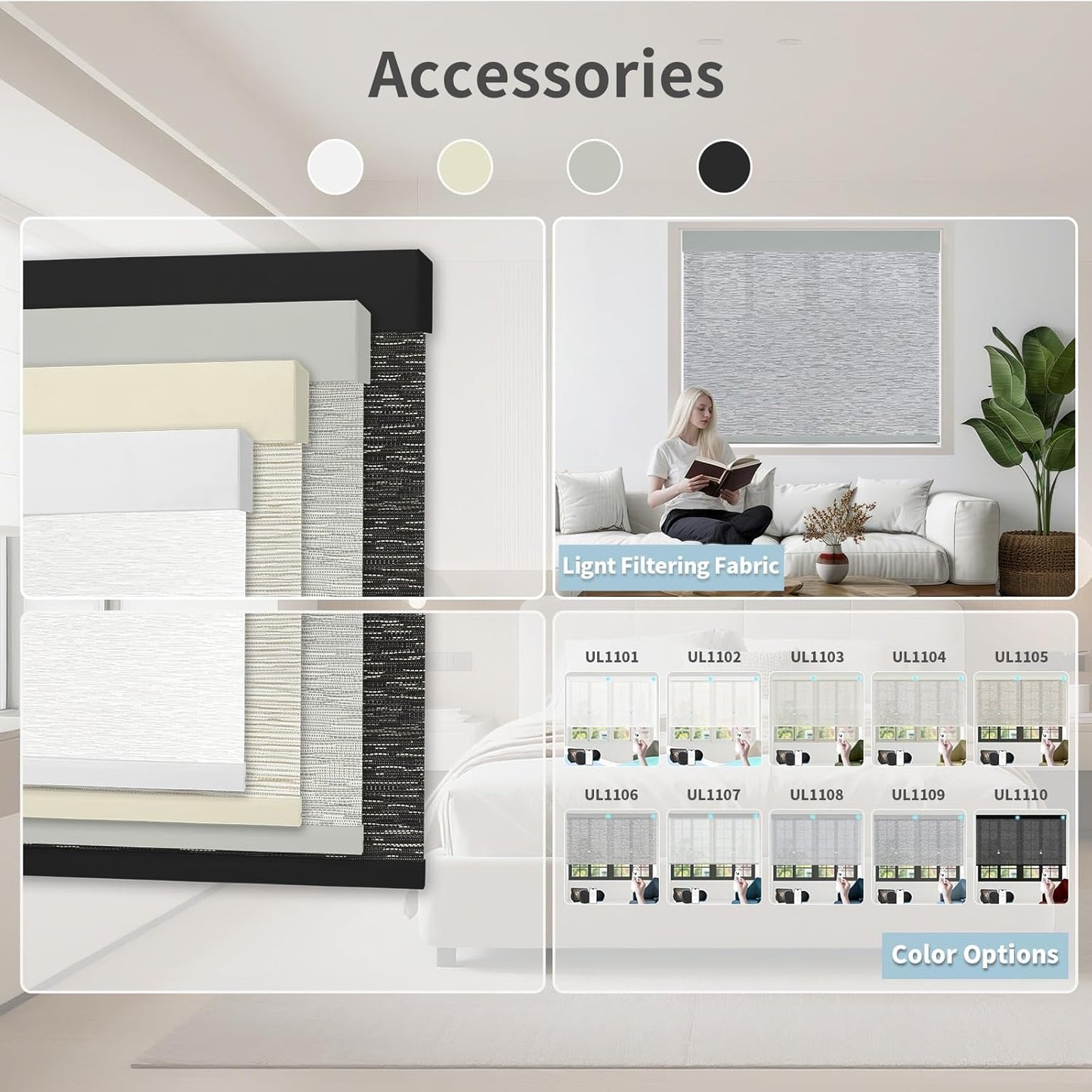 Motorized Blinds with Remote Custom Size Blackout Smart Roller Shades Compatible with Alexa Google, Electric Blinds for Windows