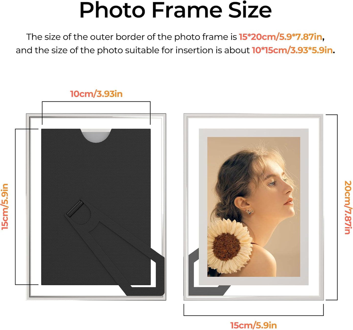 4x6 Picture Frames Set of 2, Desktop Clear Glass Photo Frame Horizontal or Vertical Display for Landscape, Portrait, Wedding, Pet Photos