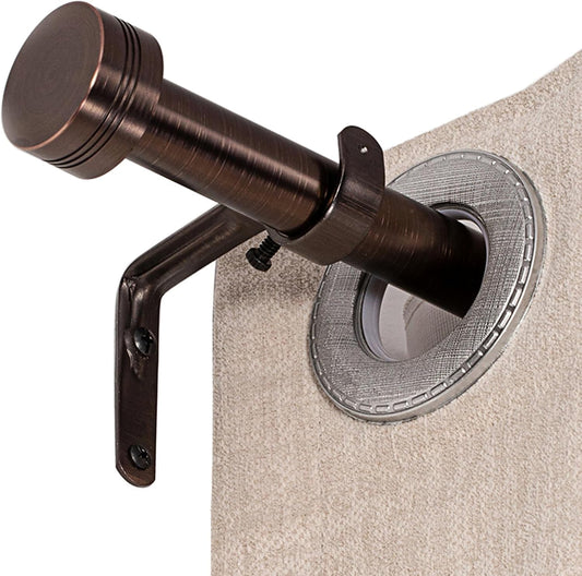 Adjustable Curtain Rods-18 to 144 Inches,1 Inch Modern Metal Drapery Rods, Adjustable Heavy Duty Curtain Pole with Simple End Caps