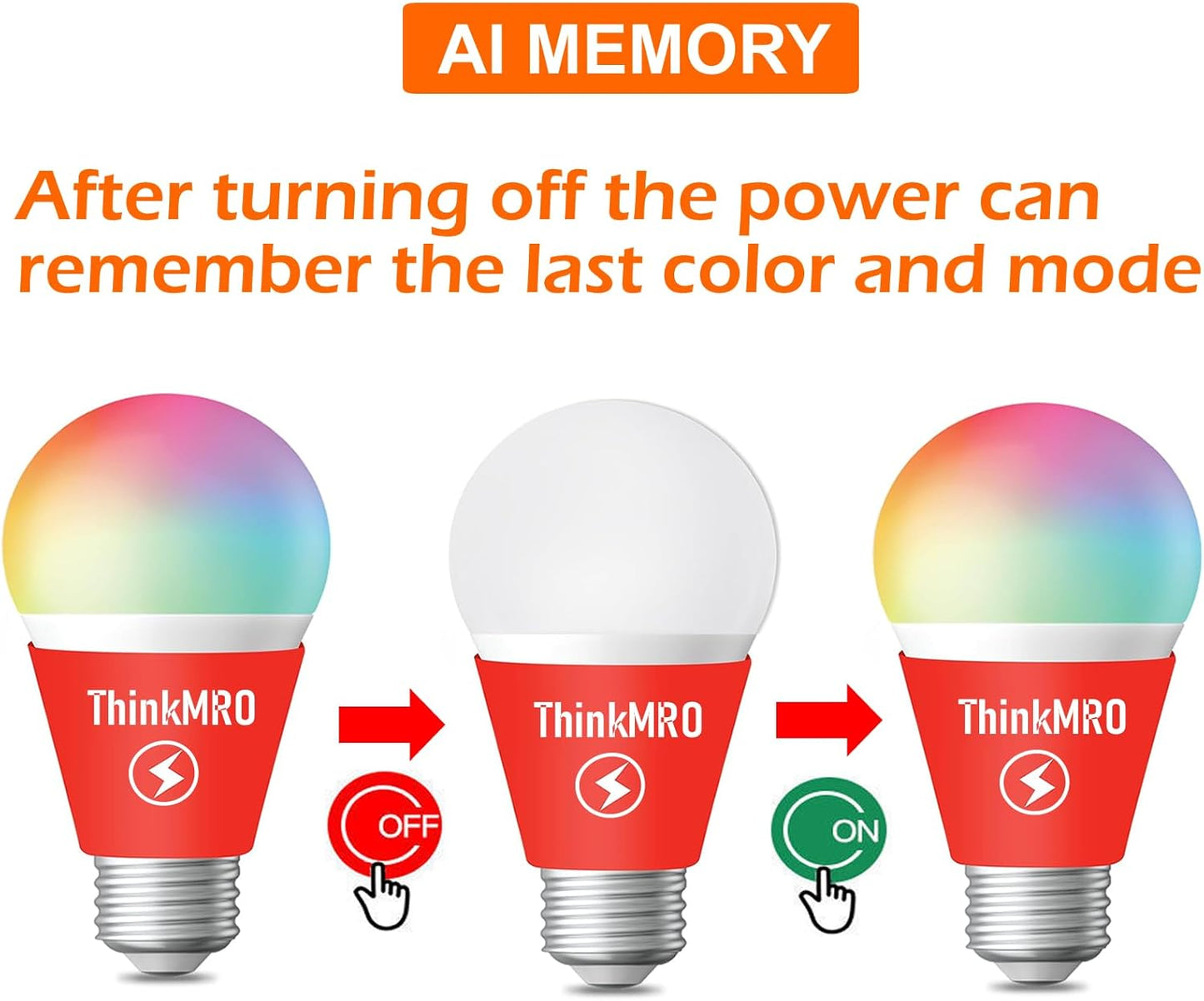 RGBW Bulbs10W (85W Equivalent),A19 E26/27 Multiple Color Changing Light Bulb with Remote,LED Lamp Replace,Warm White,Dimmable Memory Function,Ideal Lighting for Home Decoration,Party,Gardens