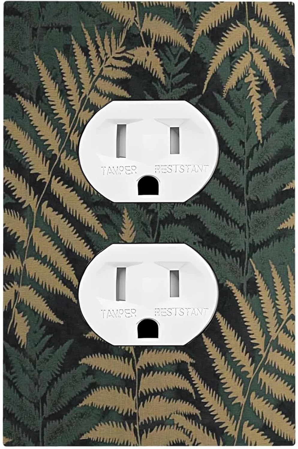 Outlet Covers Botanical Fern Green Leaf Forest 1 Gang Duplex Light Switch Cover Decorative Switch Plates Electrical Receptacle Faceplate Wall Plate For Bed Room Home Decor