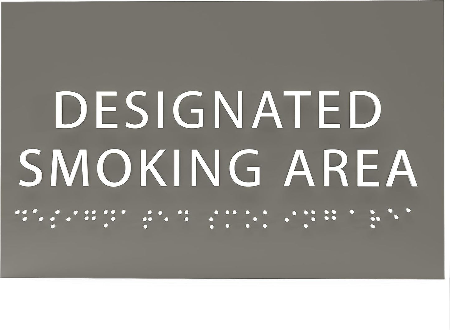 6" X4" Designated Smoking Area Sign - ADA Compliant Tactile Graphics Grade 2 Braille Text | Smoking Permitted Wall Signs for Offices, Private Businesses, Schools, and Restaurants