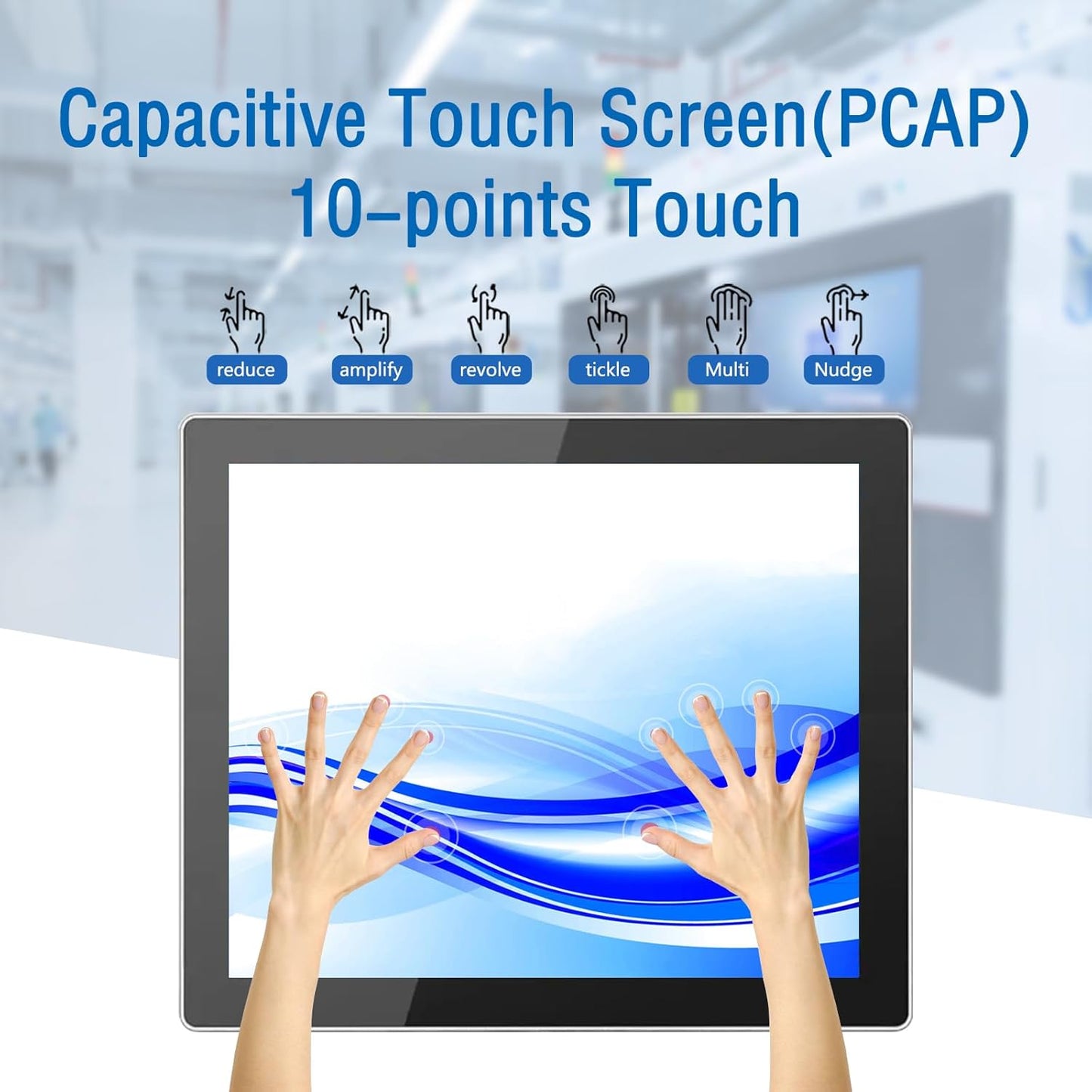 GreenTouch 19 Inch Front IP65 Panel Rugged Metal Case Display Touch Screen Industrial Grade Open Frame LCD Monitor - 1280x1024
