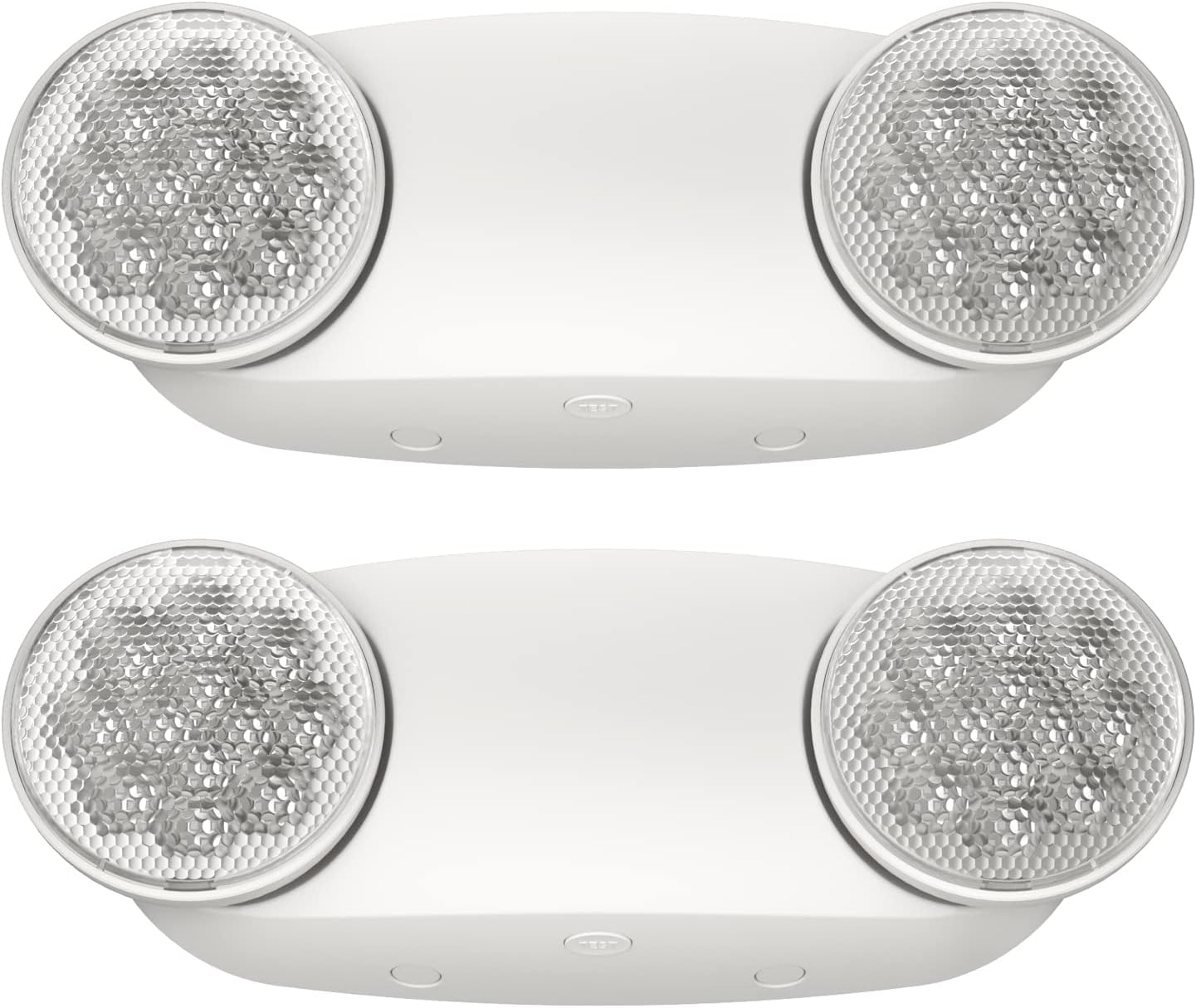 2 Pack Emergency Light, Wall Mount, UL 924 Certified, Battery Backup, 2 Bug Eye Heads, Commercial Lighting Fixtures