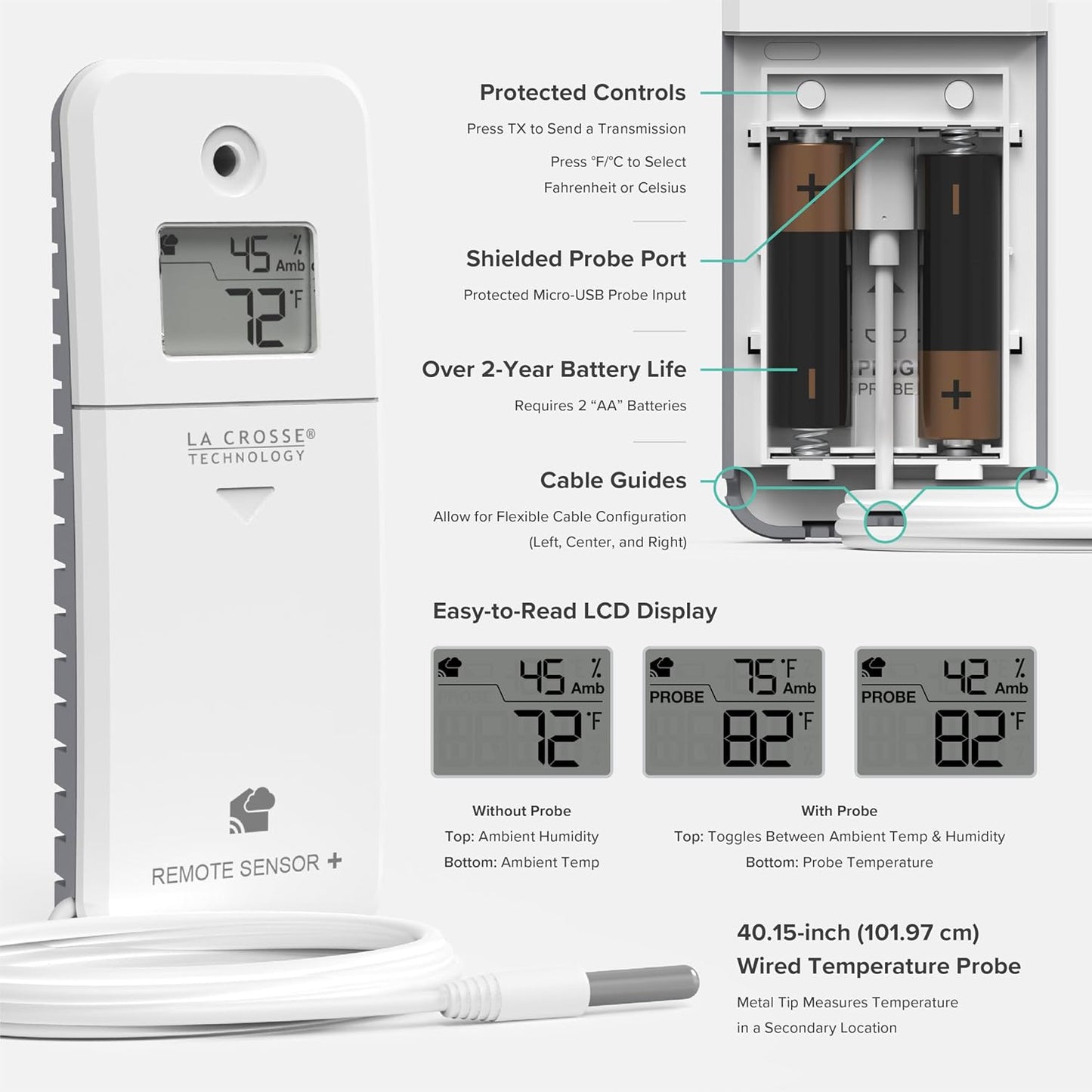 Temp Tracker Probe Wi-Fi Alert System with The Bridge Gateway and a Temperature Probe Sensor with Ambent Temperature and Humidity