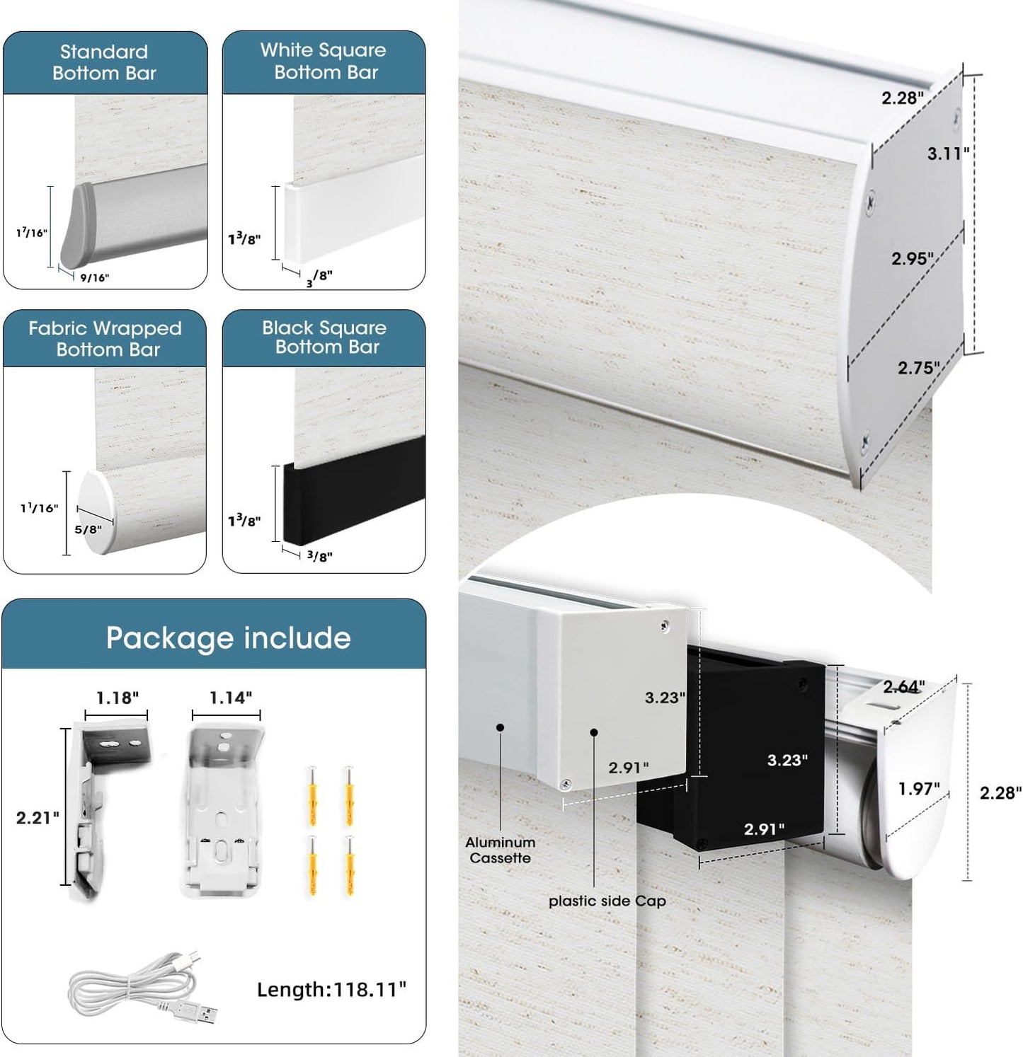 SmartWings Motorized 100% Blackout Shades Blinds, Custom Size, Cordless Window Shades with Rechargeable Battery, Work with Matter/Apple HomeKit, Alexa, Thread/Zigbee, Remote Optional, Linen White