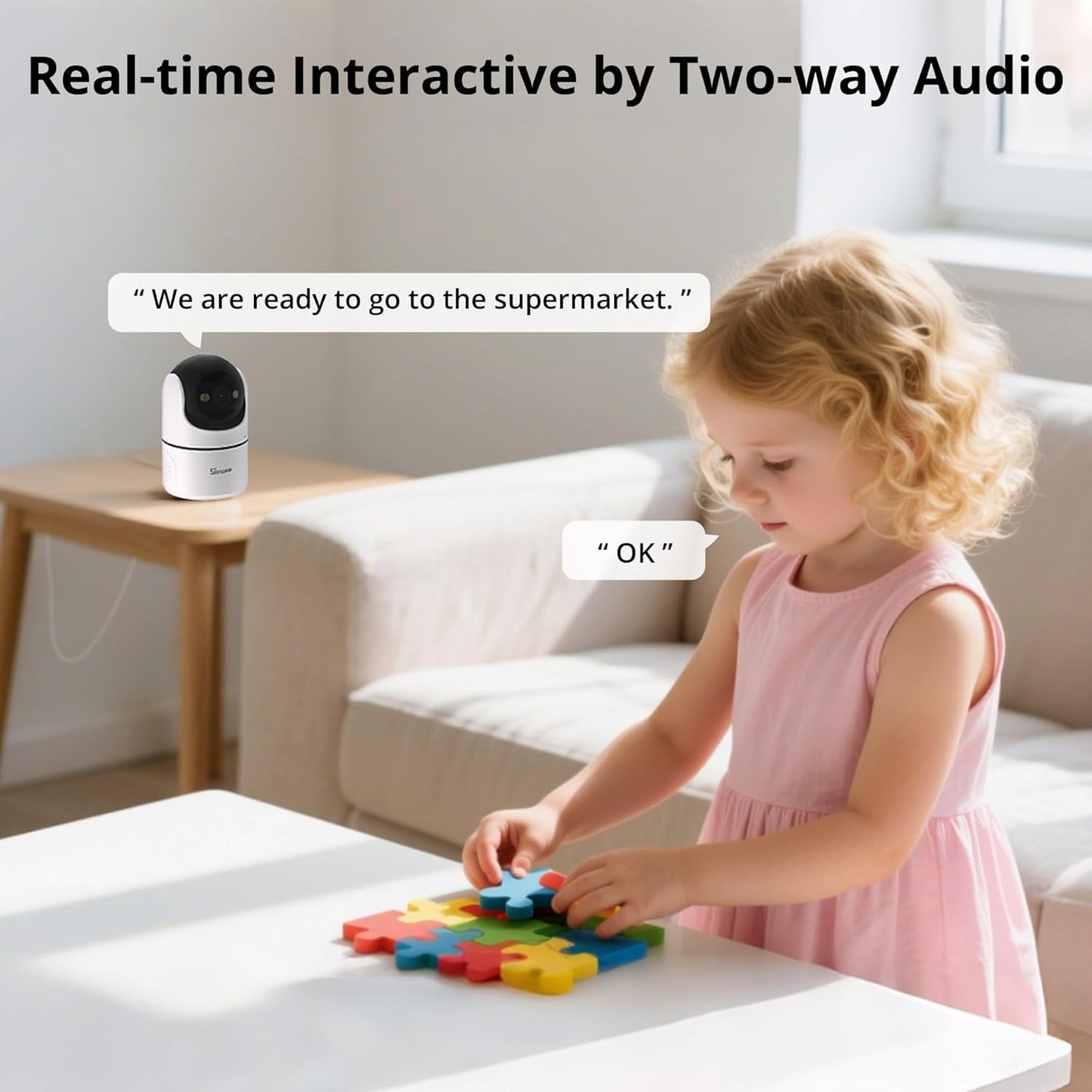 SONOFF Indoor Security Camera 1080P, CAM-PT2 Pan Tilt WiFi Camera with 360° View, Motion Tracking, Color Night Vision, 2-Way Audio, Privacy Mode, Compatible with Alexa & Google Home