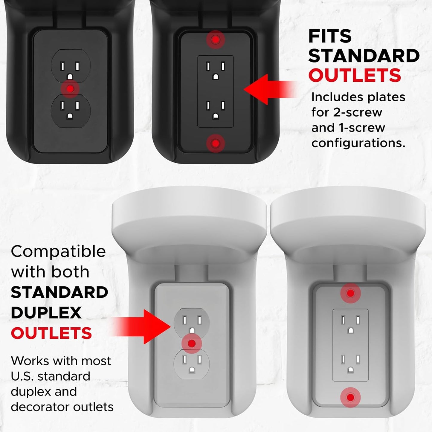 Sound Bass ERA100 Shelf Wall Outlet AC, Black, Home, Compatible with Sonos ERA 100, Plug Mount Organizer, Bathroom, Kitchen, Bedrooms, Cord Management, Easy Installation, Mounting Kit Included