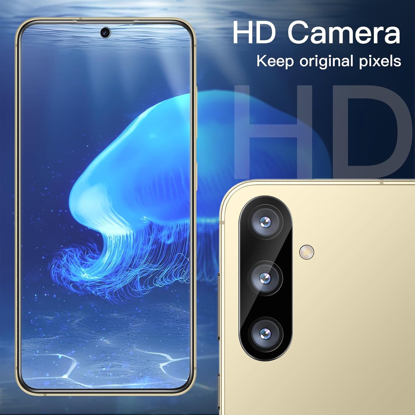 JETech Privacy Screen Protector for Samsung Galaxy S24 5G 6.2-Inch with Camera Lens Protector, Anti-Spy Tempered Glass Film, Fingerprint ID Compatible, 2-Pack Each