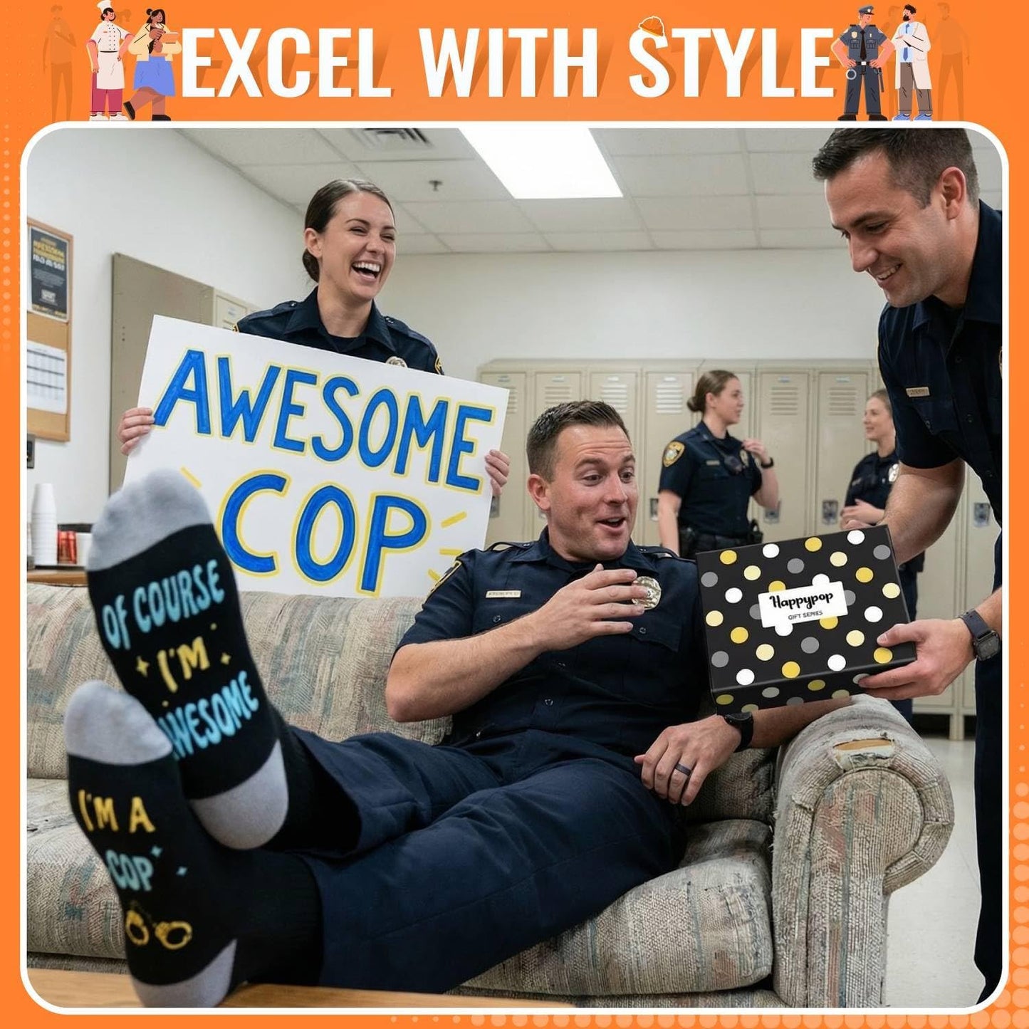 HAPPYPOP Gifts for Mechanic Personal Trainer - Photography Bus Driver Engineer Socks