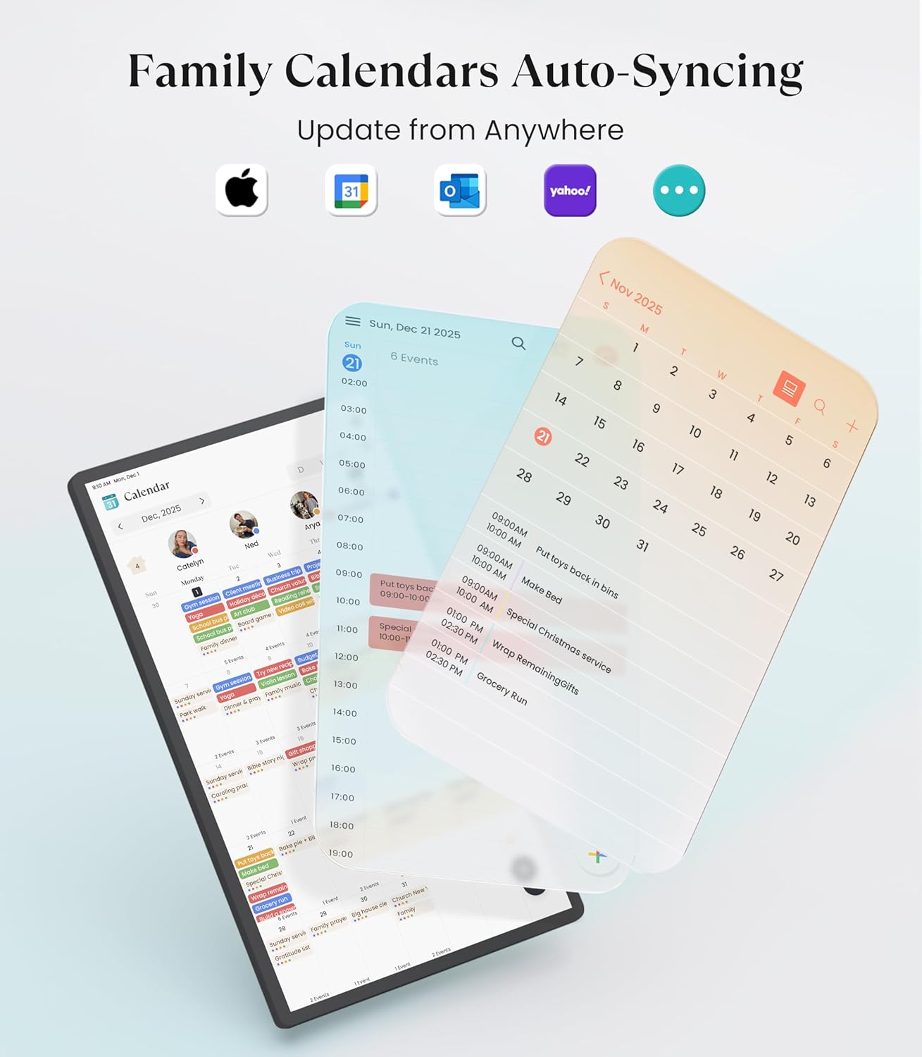 Cozyla Digital Calendar+ 2: 32 inch Wall Planner Touch Screen Chore Chart Customize Dashboard Smart Electronic Calendar for Family Schedules Meal Planner Support Any Google Play App Wall Mount Black