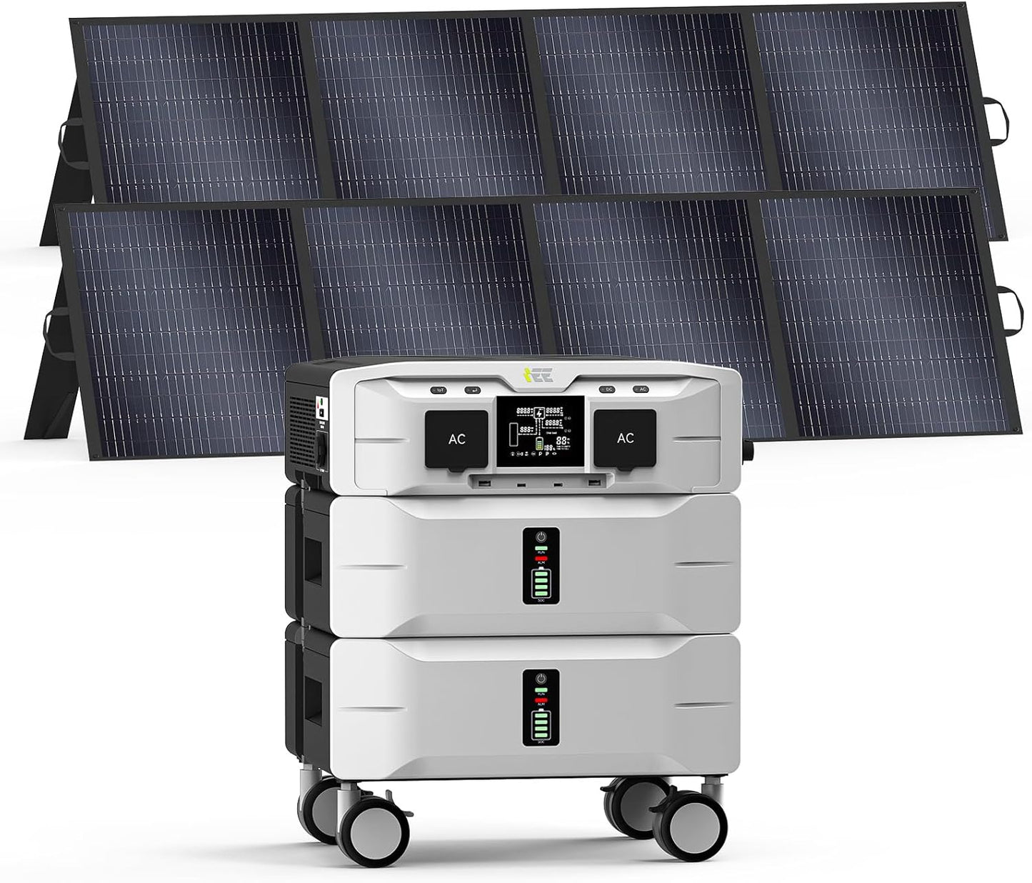 IEE 5120Wh Portable Power Station SP5000 with 2×200W Solar Panel, 120/240V 5000W(Peak 9000W) AC Output Solar Generator, Expandable Capacity, LFP Battery Generator for Home Use, Power Outages, RVs