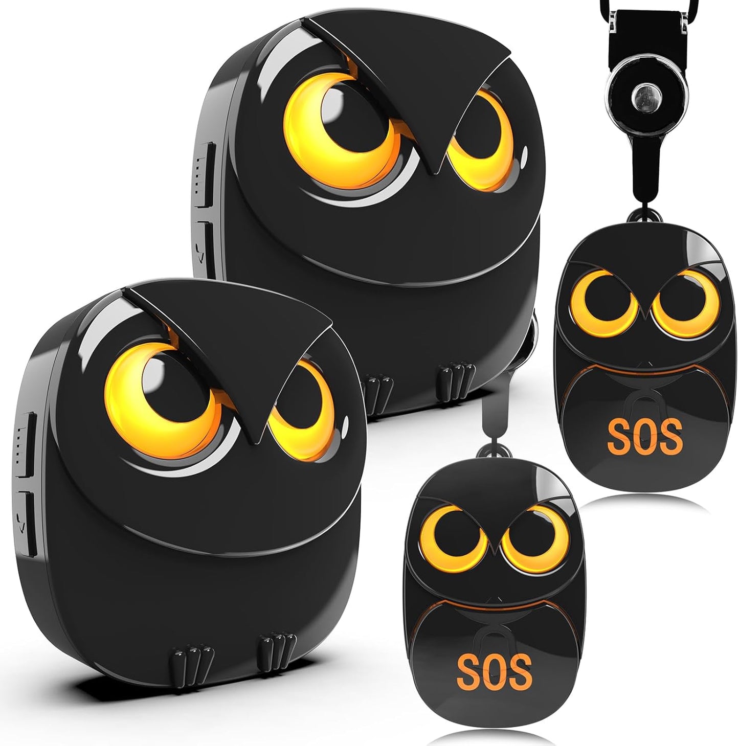 HTZSAFE Caregiver Pager Wireless Call Button 500+ Feet, SOS Alert Nurse Calling Elderly Fall Help System for Patient/Disabled Monitoring at Home, IP55 Waterproof, 2 Transmitters + 2 Receivers, Black