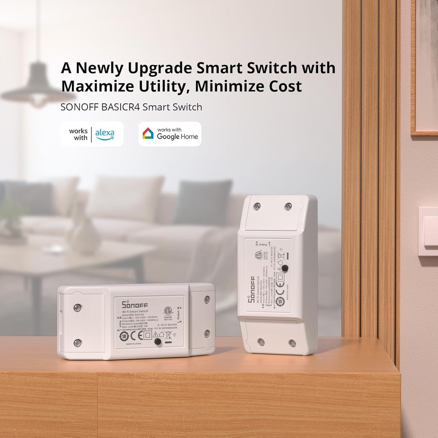 SONOFF BASICR4 Wi-Fi Smart Switch,DIY Module for Smart Home Automation Solution,Compatible with Alexa & Google Home Assistant,4 Pack