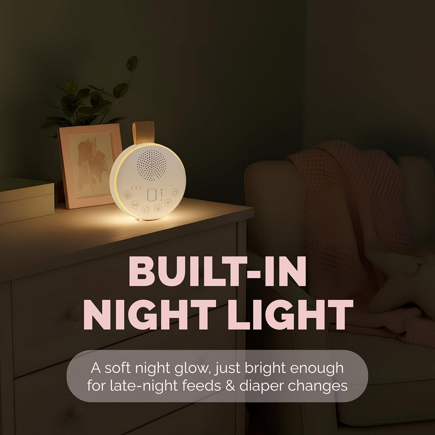 Colic Baby Relief White Noise Sound Machine - Rechargeable Sound Machine for Baby Gas Relief Newborn, Portable with Long Battery Life, 21 Soothing Sounds, Gentle Night Light & Auto Timer