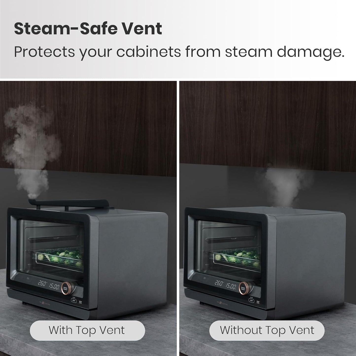 VAL CUCINA VAL BOARD Cutting Board, Compatible with VAL CUCINA Air Fryer Toaster Steam Oven, Creates Storage Space, Protects Cabinets, Black