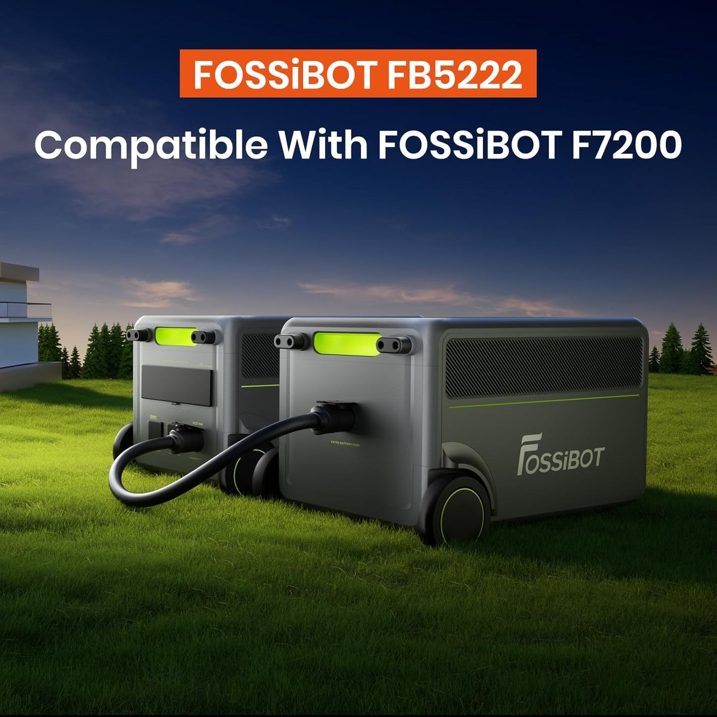 FOSSiBOT 5222Wh Extra Battery for F7200, Lifepo4 Battery Expandable to 15666Wh for Home Backup Use, Emergency, Camping, RV