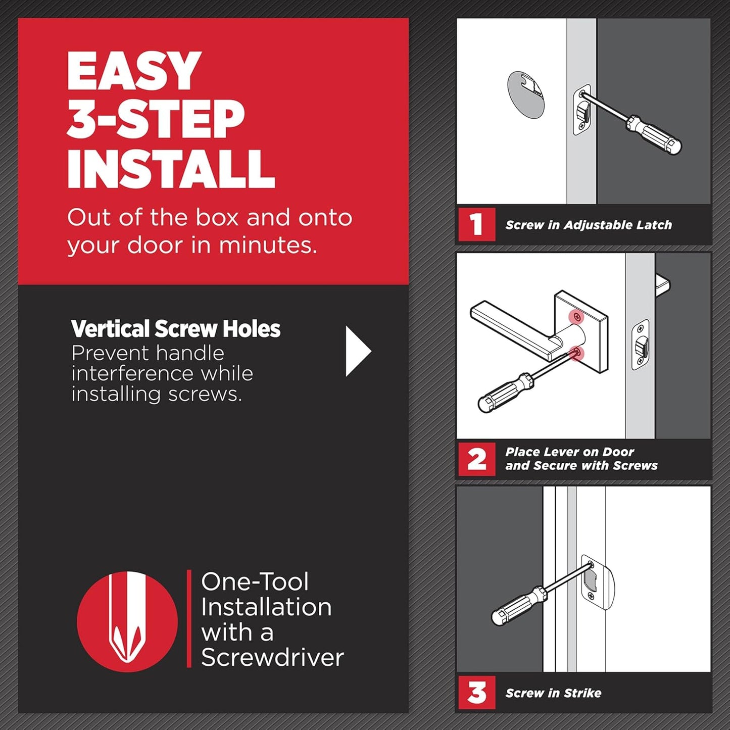 Kwikset Halifax Keyed Storeroom Entry Door Handle with Lock and Key, Secure Keyed Reversible Lever Exterior, for Front Entrance and Bedrooms, Polished Chrome, Pick Resistant Smartkey Rekey Security