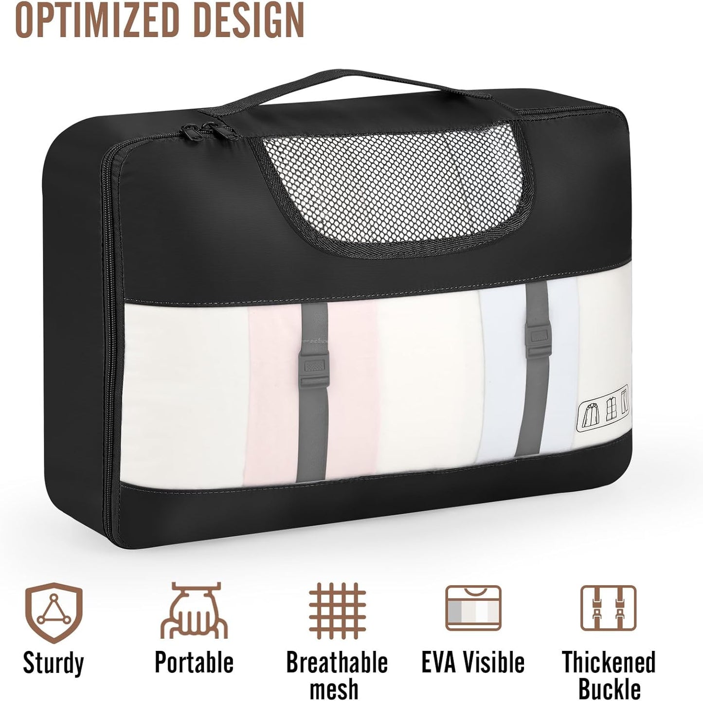 Veken 10 Set Packing Cubes for Travel Essentials, Suitcase Organizer Bags in 4 Sizes, Carry-On Luggage Accessories with Laundry & Toiletry Bag, Airplane Must-Have, Road Trip & Camping, Gifts for Men